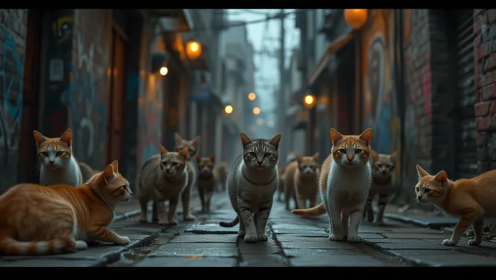 Urban Symphony: แมวจรจัดในถนนในเมือง