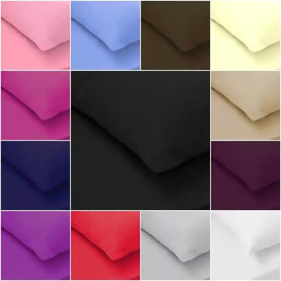 100% Egyptian Cotton 200TC Fitted Sheets Flat Sheets Single Double King S King