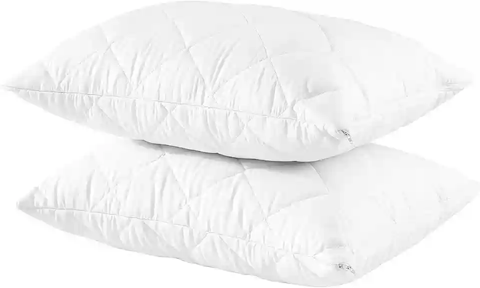 Memory Foam Pillow Pack of 2 Quilted Pillow Nonallergenic Soft Bed Pillow