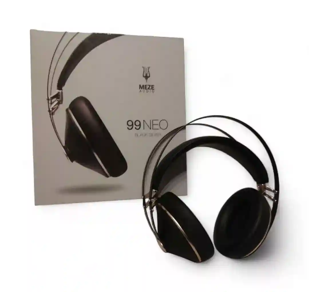 New ListingMeze 99 NEO Black Silver Headphones Premium Sound Used