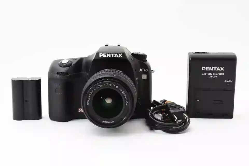 Pentax K10D Camera Black Body w/SMC Pentax-DA 18-55mm Lens From Japan Exce++#551