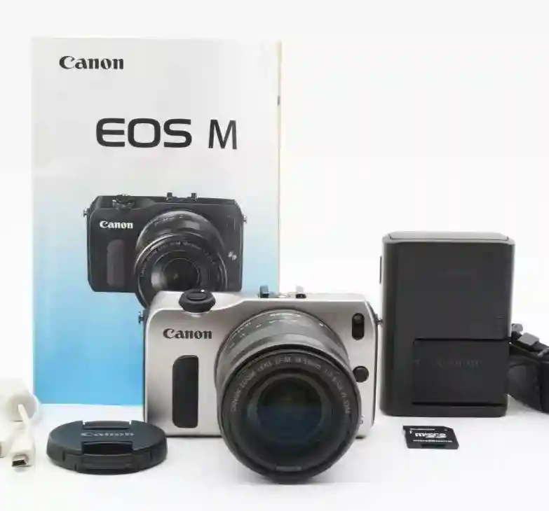 New ListingCanon EOS M Mirrorless SLR Digital Camera Silver 18-55mm Lens F/S From Japan