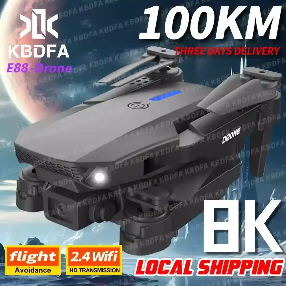 2024 New FPV RC Drone w/ 4K HD Dual Camera FPV WIFI Foldable Quadcopter +1 Batt