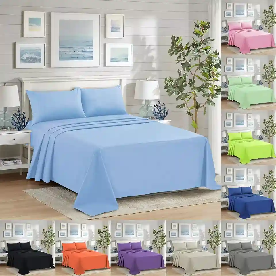 ROOEE Flat Sheets: Polycotton Flat Bed Sheets | Size , Single Double and King.