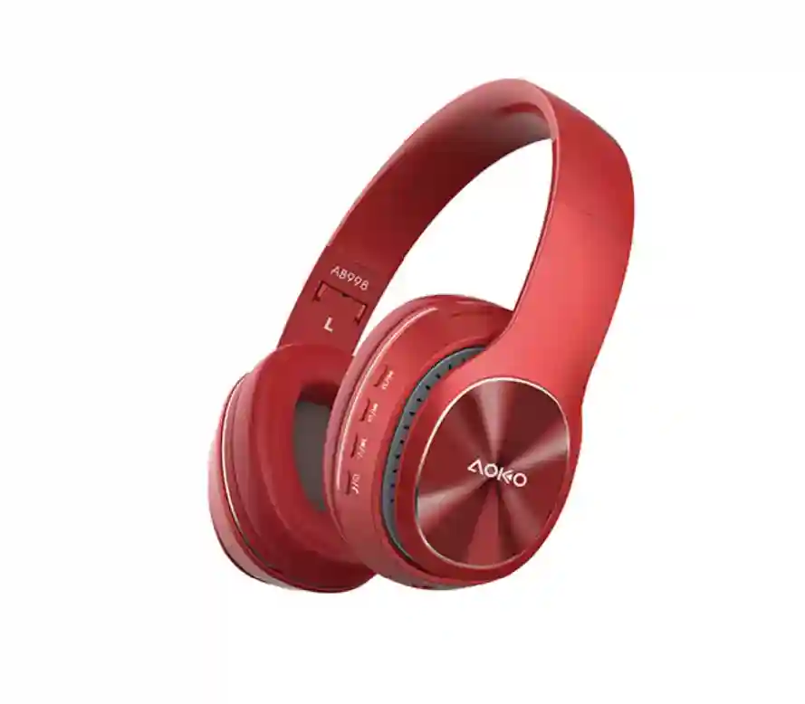 New ListingAOKO AB998 Wireless On-Ear Headphones, Bluetooth 5.0, FM/TF Card,Red