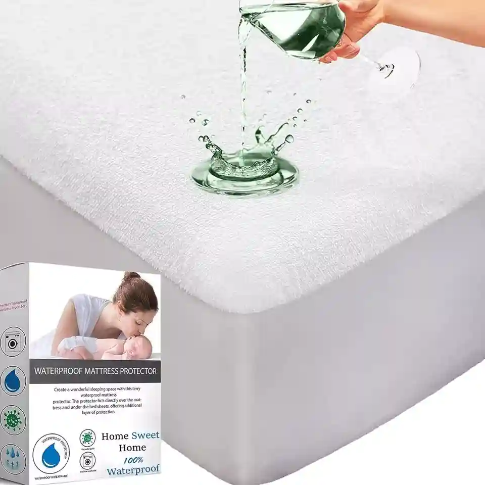 Waterproof Terry Towel Mattress Protector Fitted Sheet Bed Cover Non-Allergenic