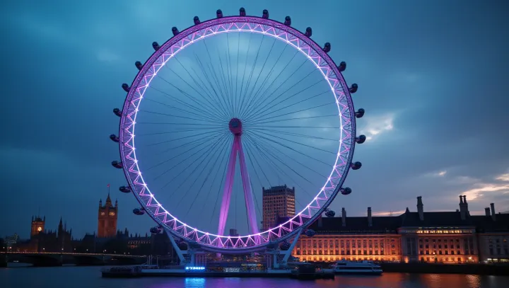 Throngs มาบรรจบกันที่สถานที่ท่องเที่ยวอันโด่งดังของลอนดอน: The London Eye