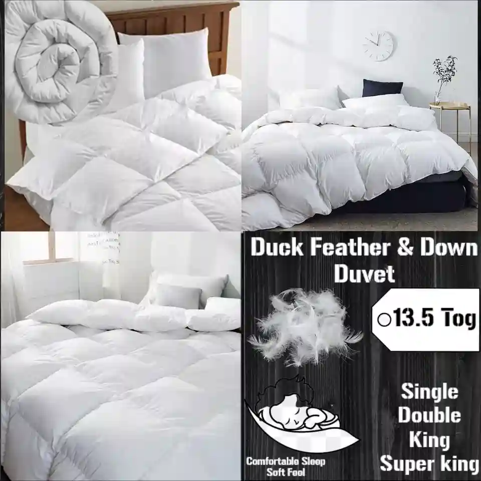 Duck Feather&Down Duvet/Quilt 13.5Tog,Bedding- All Sizes available Hotel Quality