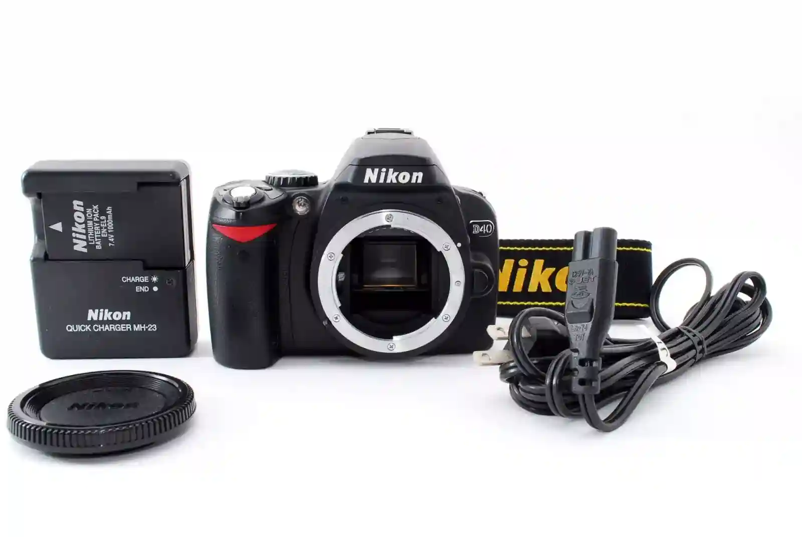 NIKON D40 Digital SLR Camera w/ Cap Batter Strap from Japan