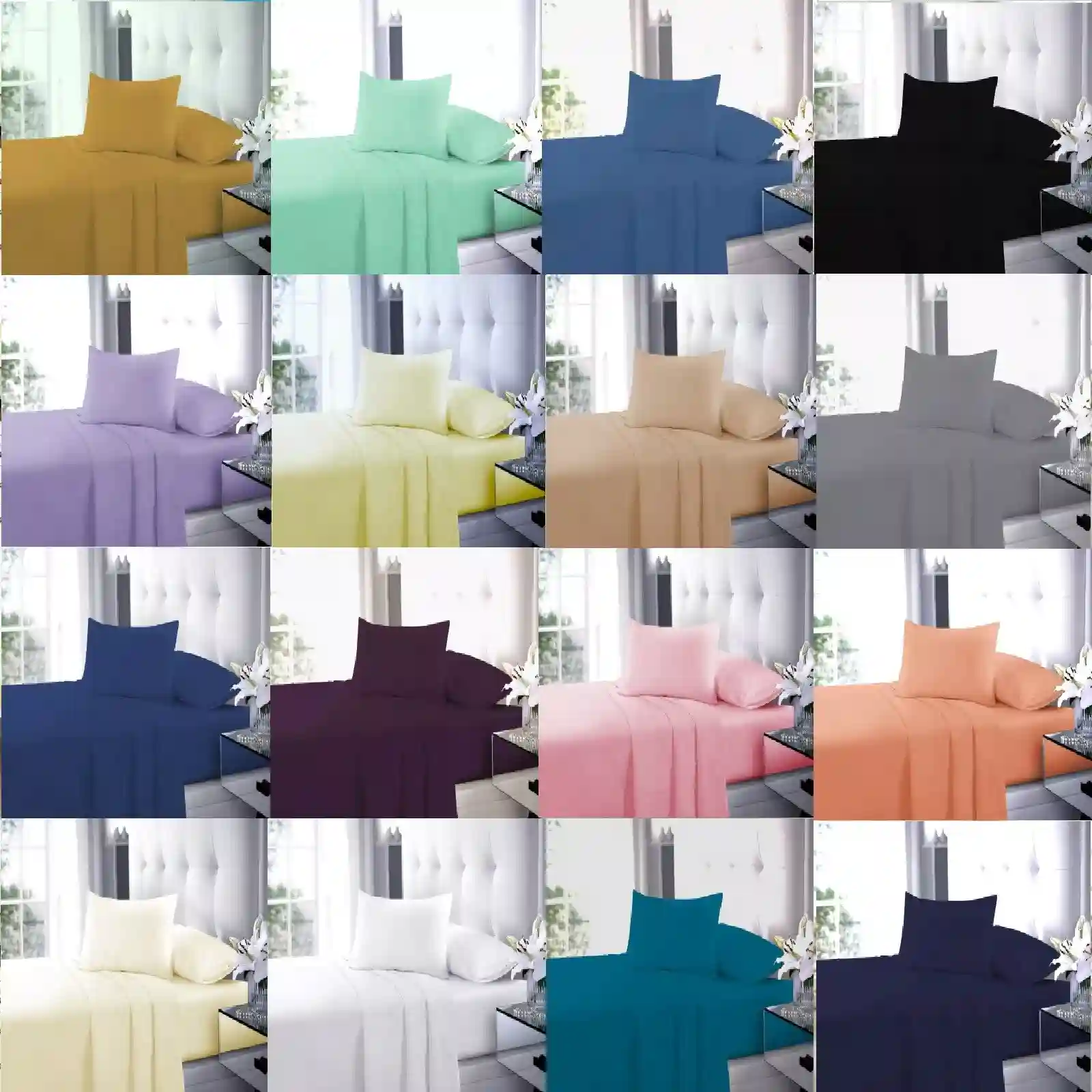 Percale Non Iron FLAT Bed Sheets OR Pillowcase 100% Poly Cotton All Sizes