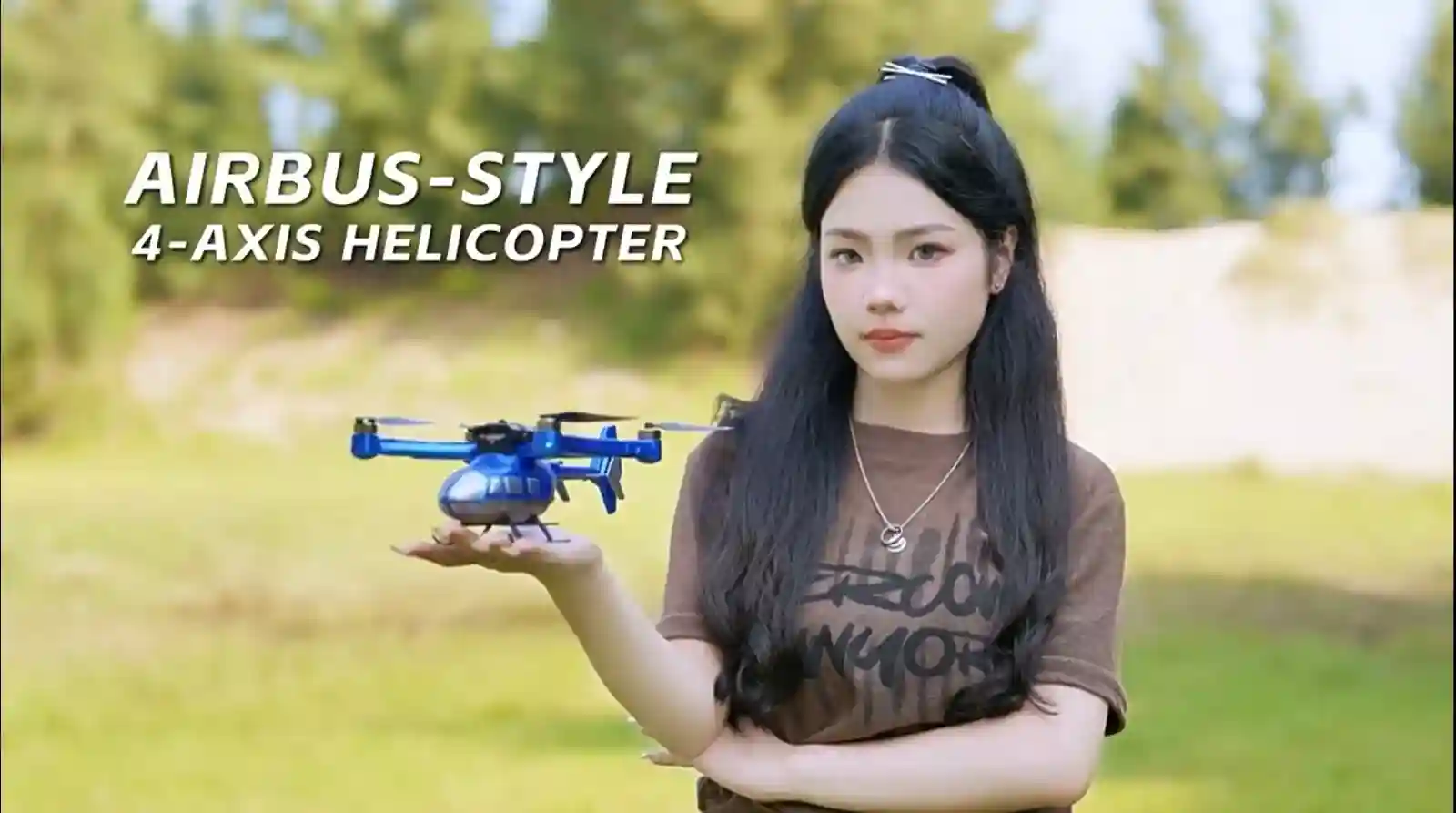 2024 New Airbus Style 4 Axis Helicopter DC-135 Drone Camera Wifi Brushless Motor