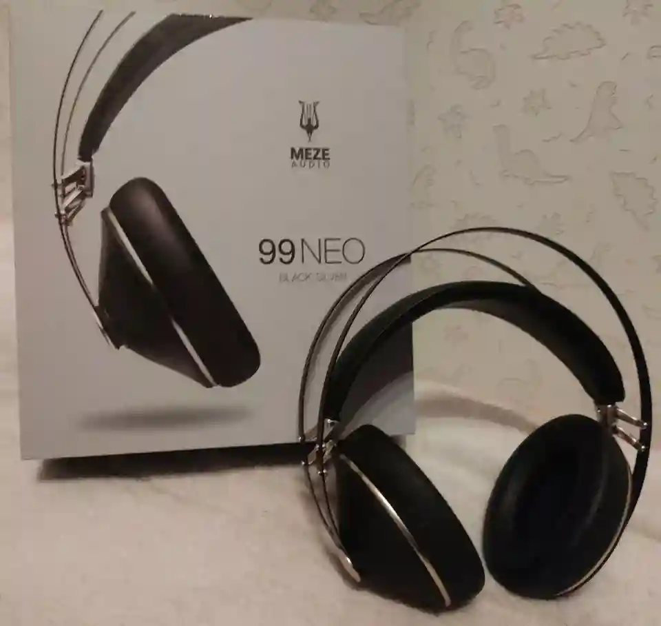 New ListingMeze 99 NEO Black Silver Headphones Premium Sound Used