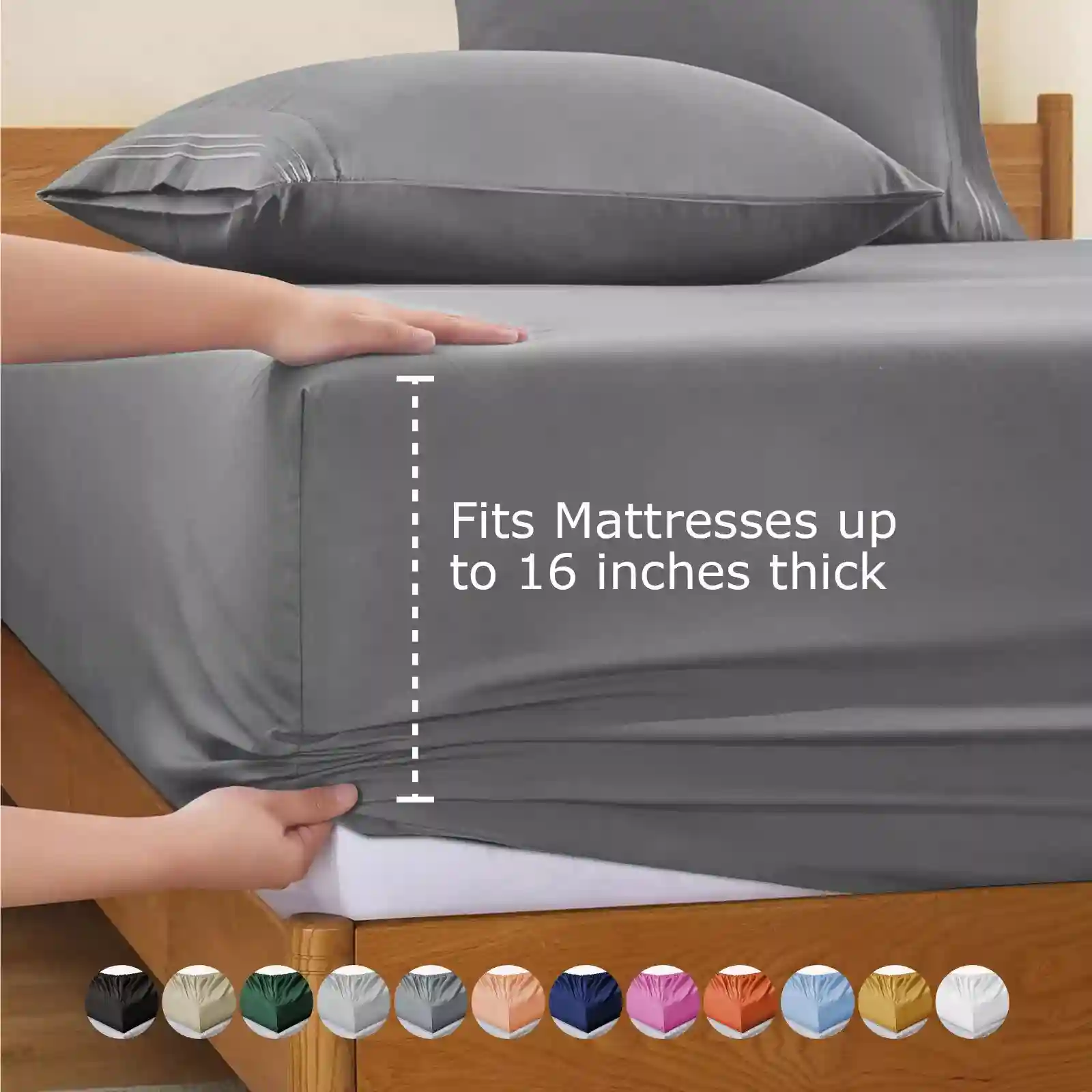 Extra Deep 40 cm Fitted Sheet Bed Sheets for Mattress Single Double King UK Size