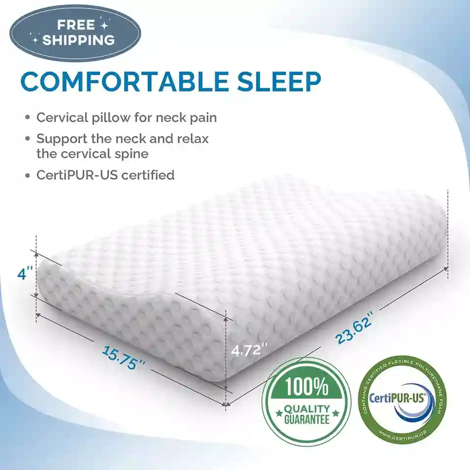 Orthopedic Contour Memory Foam Pillow Cervical Bed Pillow for Pain Relief