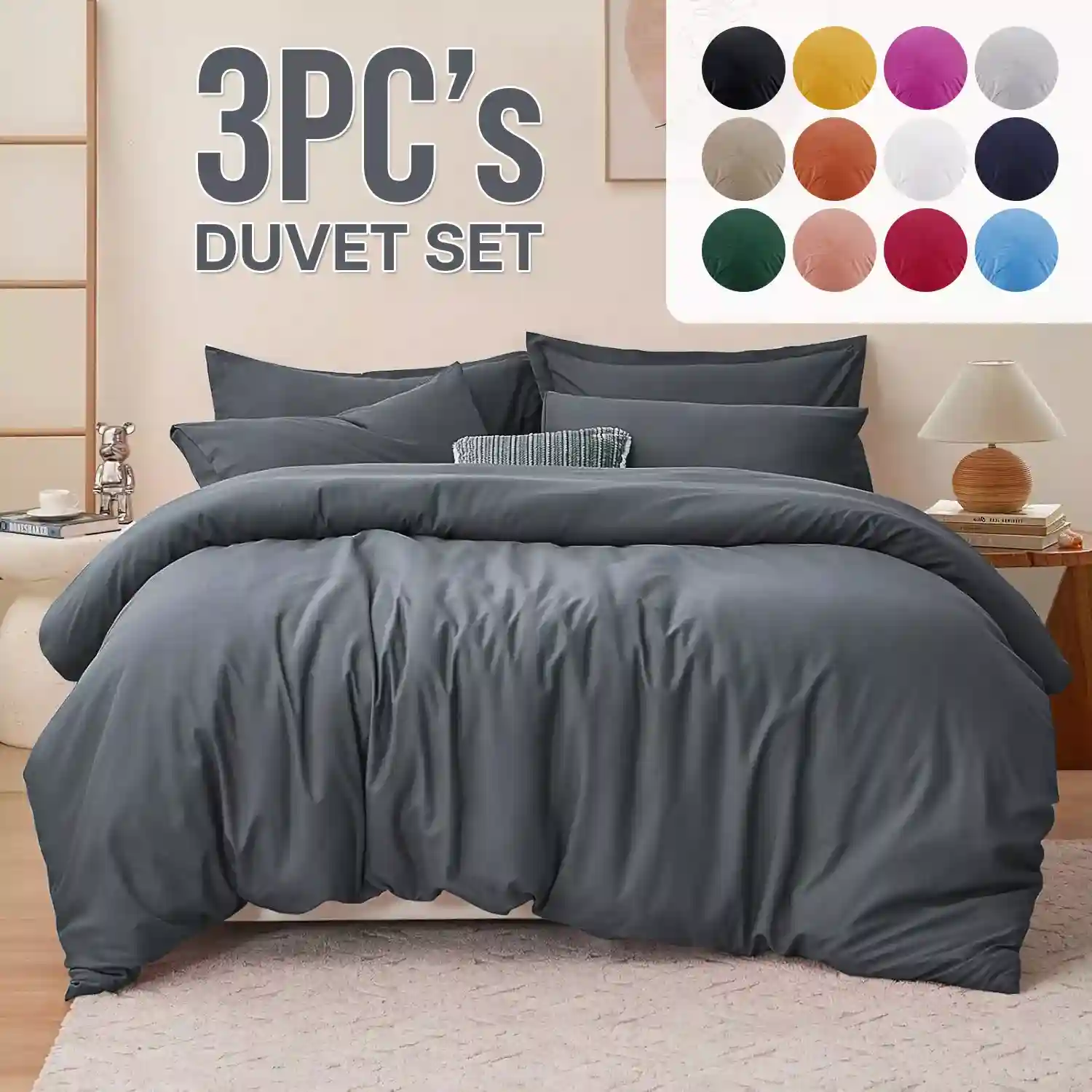 Reversible Duvet Cover Quilt Covers Luxury Bedding Set Single Double King Size