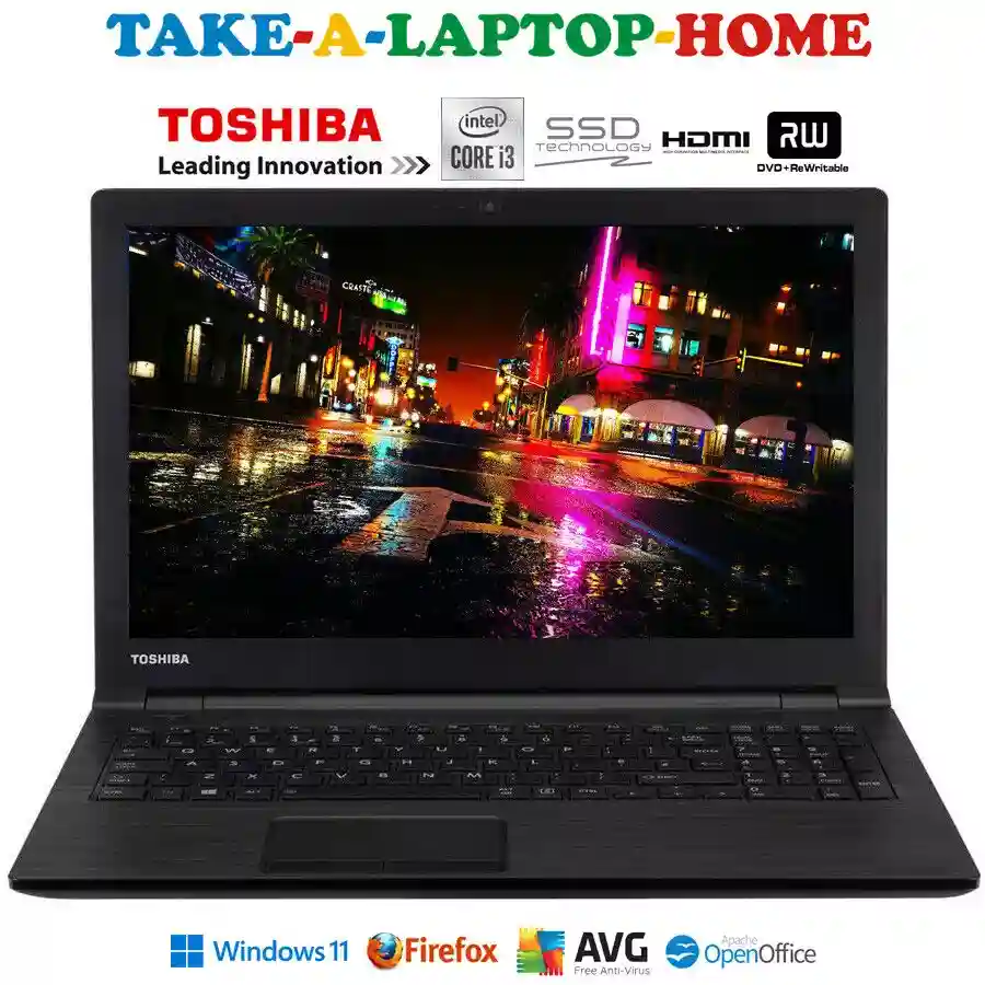 New ListingToshiba Satellite Pro Laptop HD 15.6" Screen Windows11 Pro Light Gaming GFX DVD