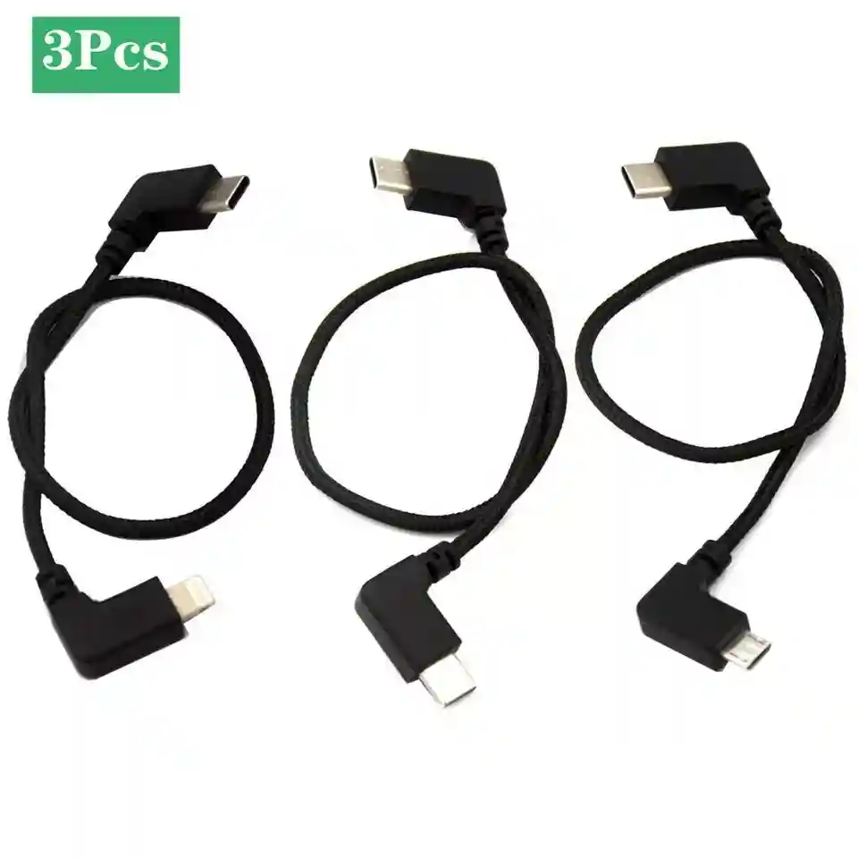 3x Black Remote Controller Cables 30cm For Mavic 3/Air 2S/Mavic Air 2/Mini 2