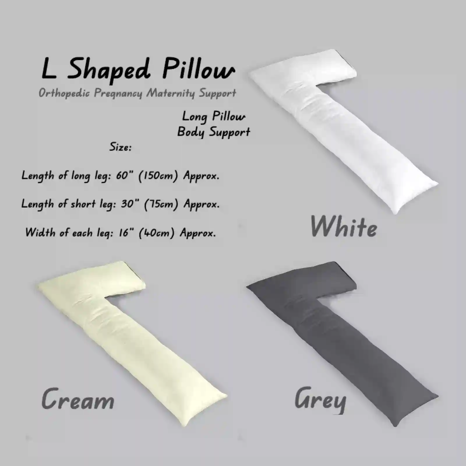 L Shaped Pillow & L Pillowcases Covers Pregnancy Maternity Support Long Pillows