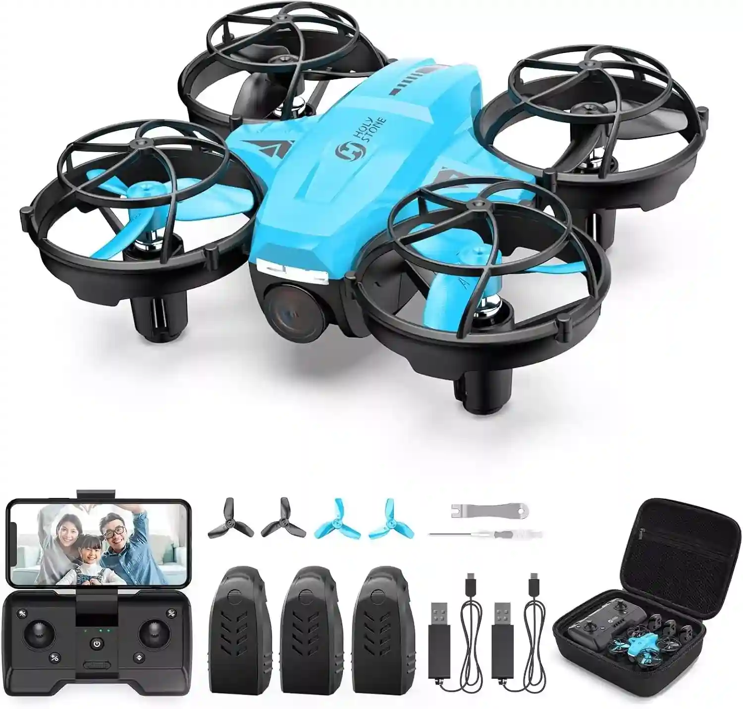 New ListingHoly Stone HS420 Mini Drone Blue 1080P Camera