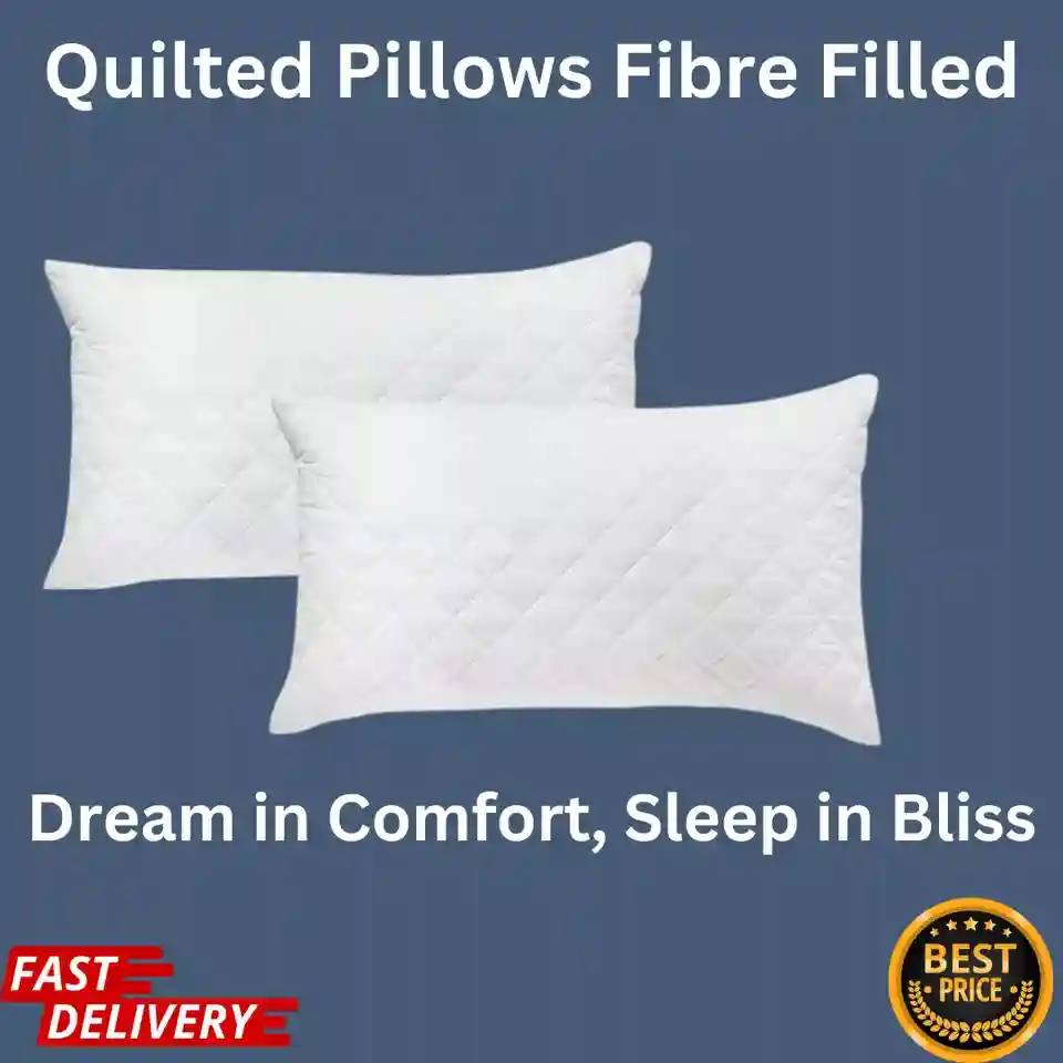 Quilted Pillows Soft Extra Filled Super Firm Bounce Back Anti-Allergy Pillow