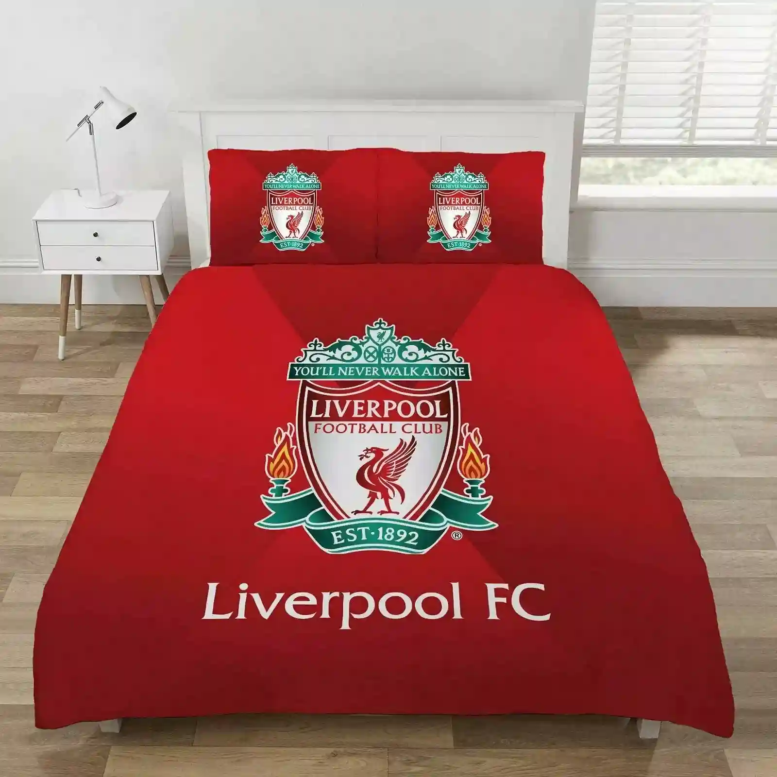 Liverpool FC Double Bedding Set Two-sided Duvet Cover Gradient Crest Football