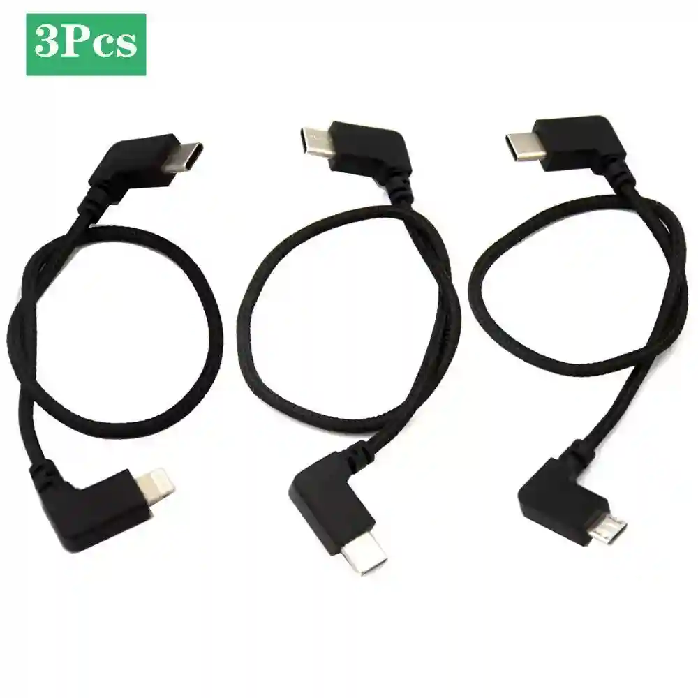 3x Black Remote Controller Cables 30cm For Mavic 3/Air 2S/Mavic Air 2/Mini 2