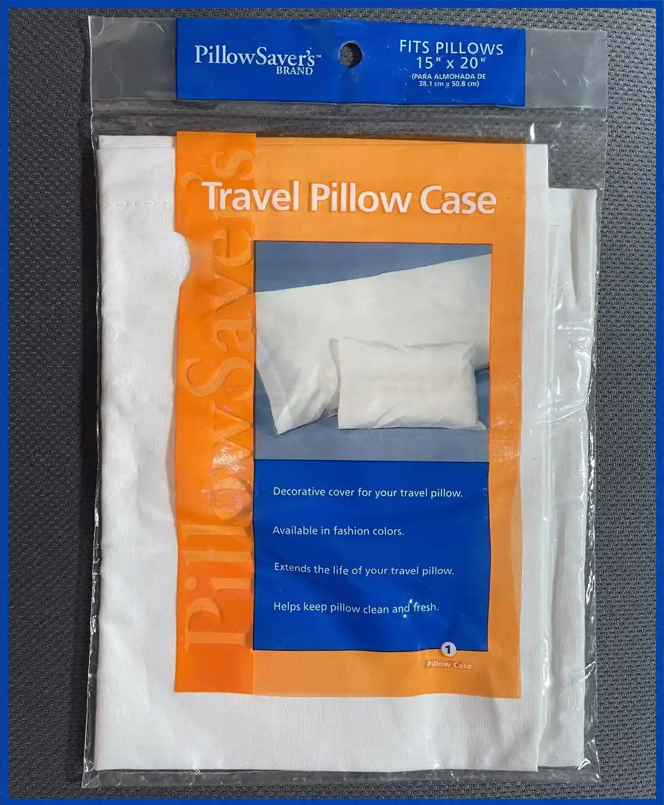 New ListingPillow Saver's Brand 😴 TRAVEL SIZE PILLOWCASE White Cotton MADE in USA 15"x 20"