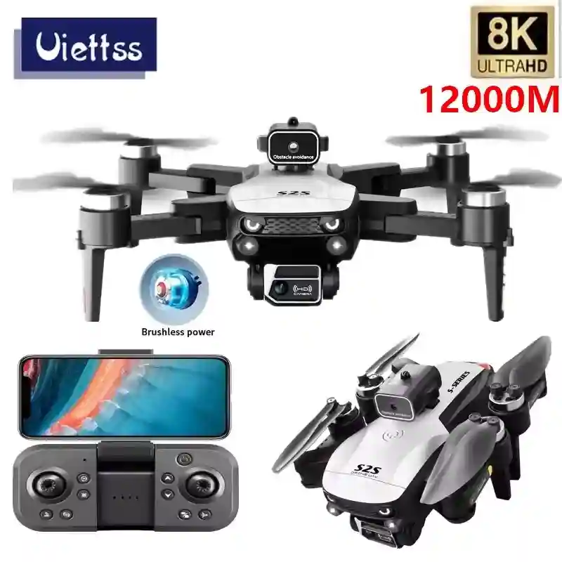 S2S Mini Drone Professional 8K HD Dual Camera Fly 25Min 50x Focus - 25 fps - 360