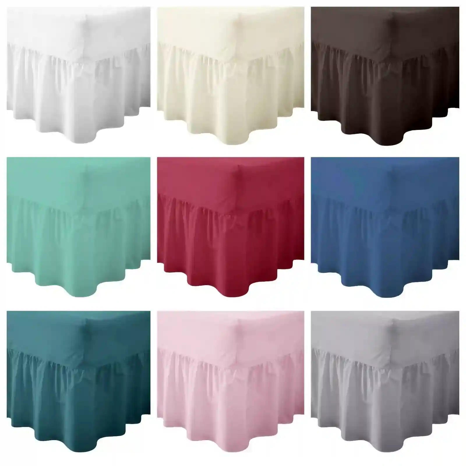 Percale Fitted Valance Sheet Non Iron Sheets Sing, Double, King, Super King