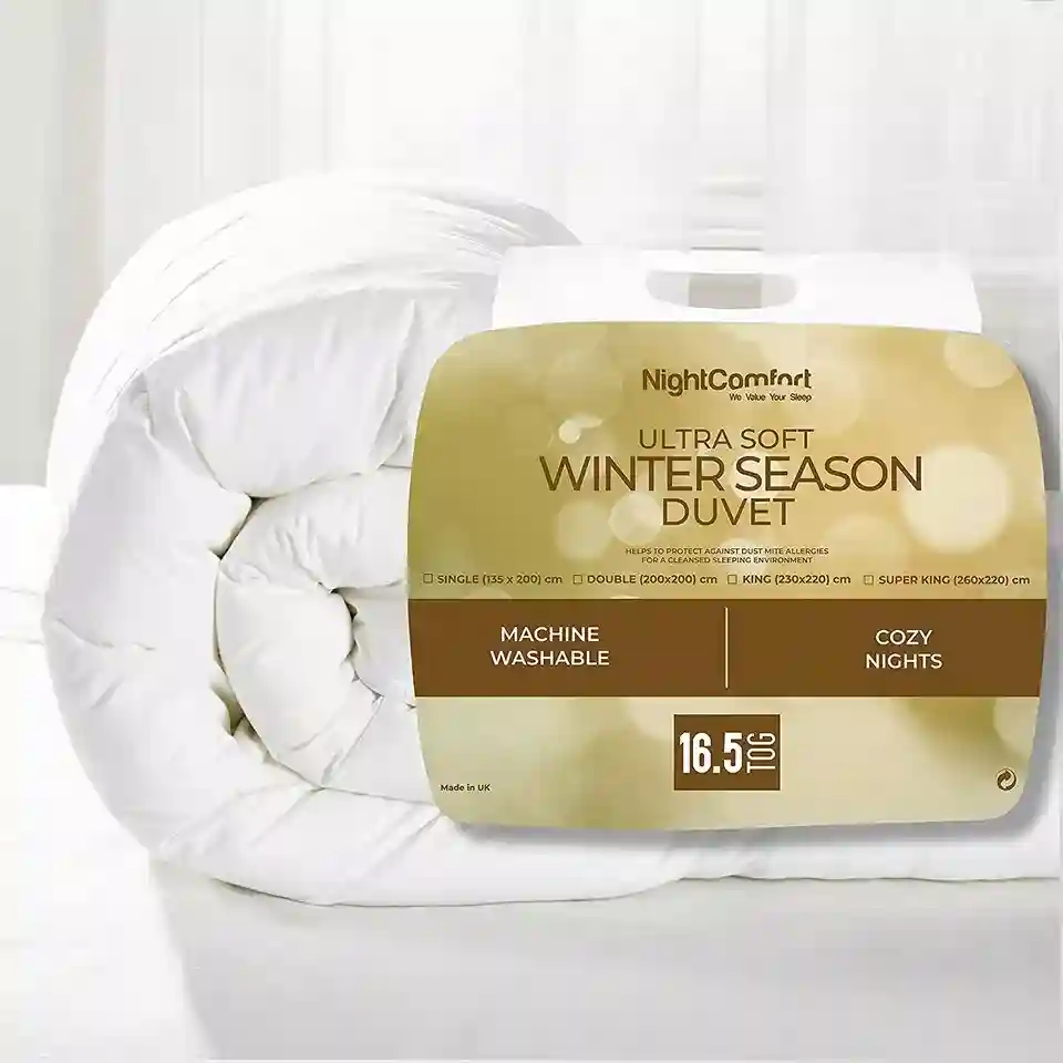 NightComfort 16.5 Tog Ultra Soft Duvet - Winter Warm Microfibre Quilt