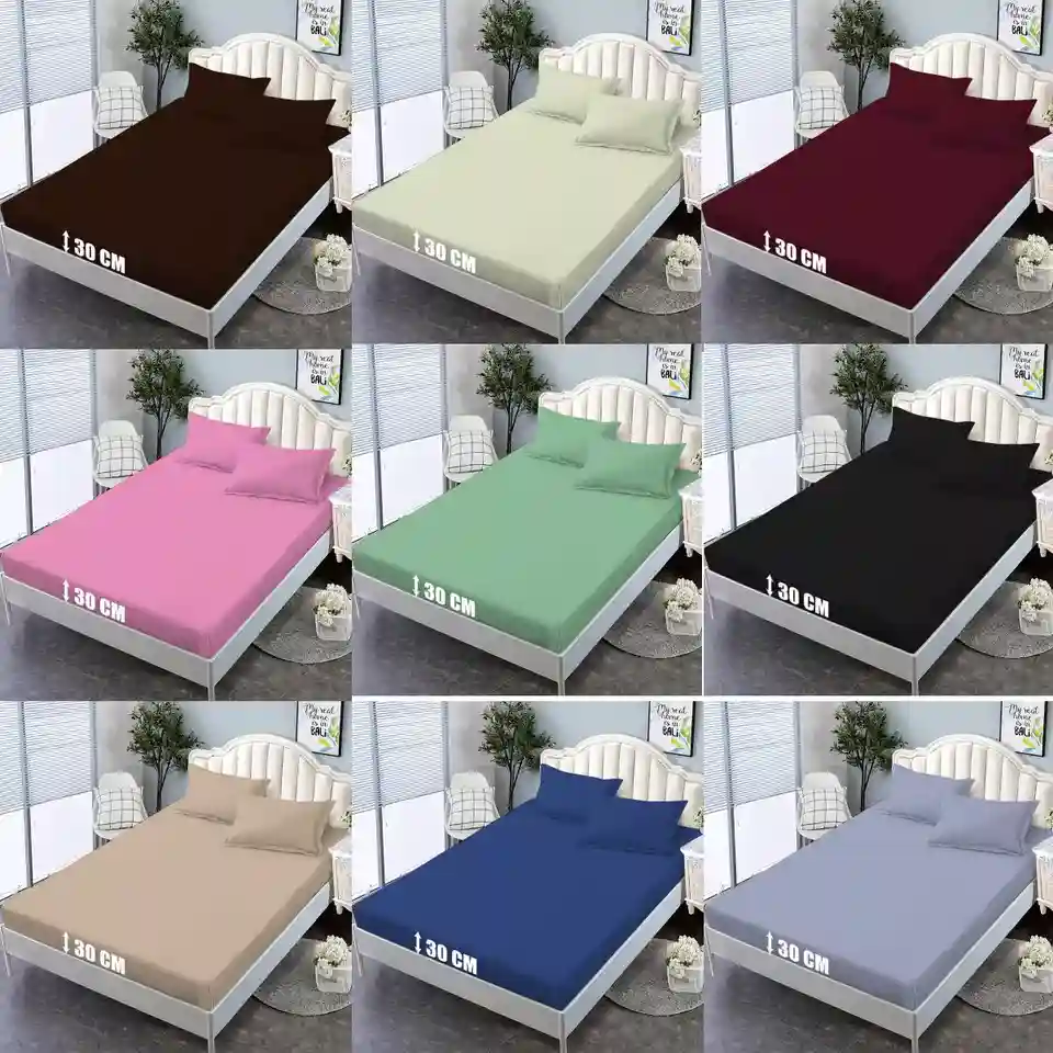 Fitted Extra Deep Bed Sheet 100 % Poly Cotton Single Double King Super King