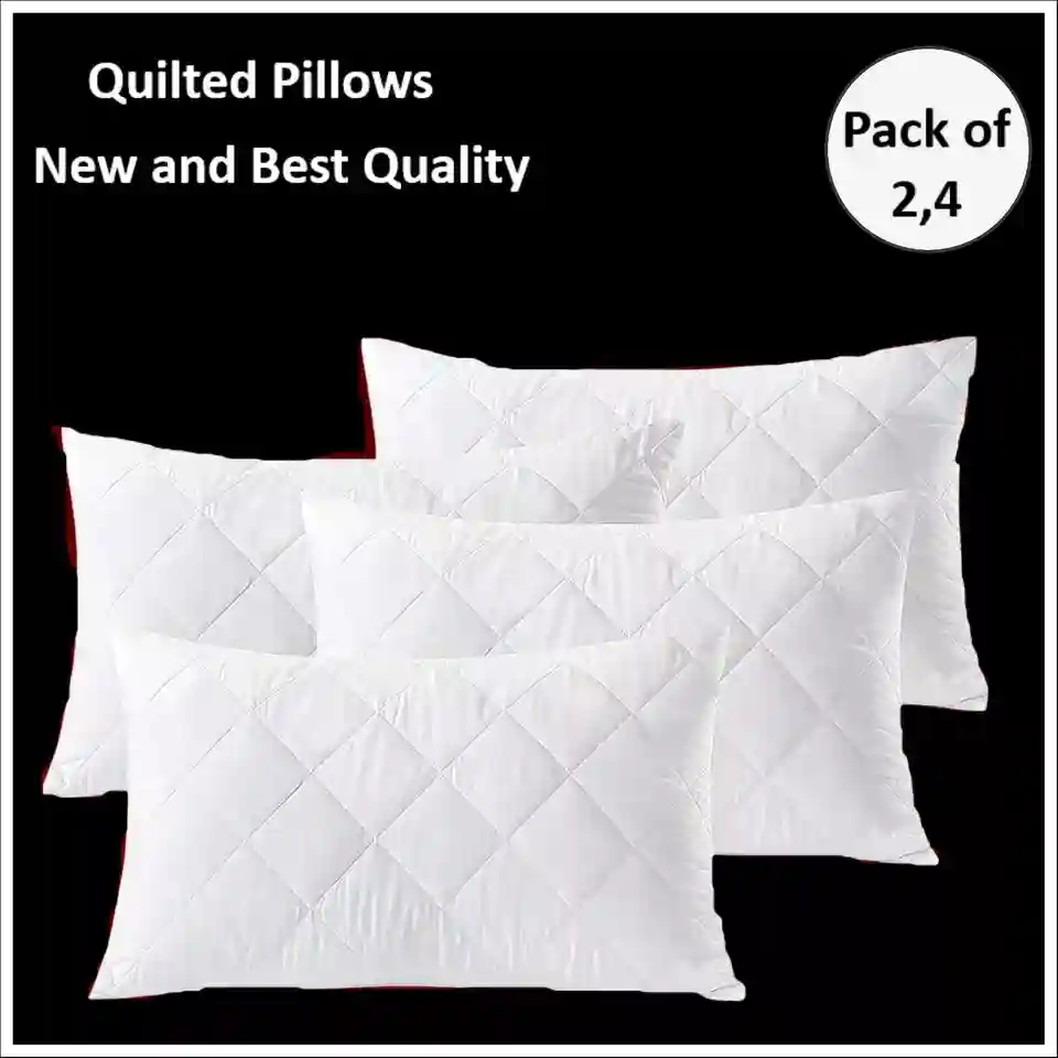 Quilted Pillows 2x 4x Pack Hotel Quality Bounce Back Deep Filled Pillows 29x19''