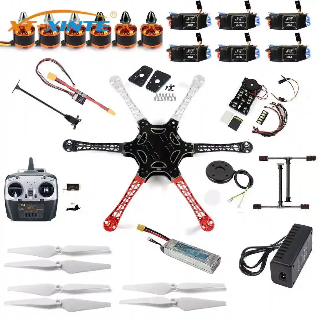 RC DIY F550 550mm 6-Axle RC Drone 3-4S Motor 3S Propeller T8FB Remote Controller