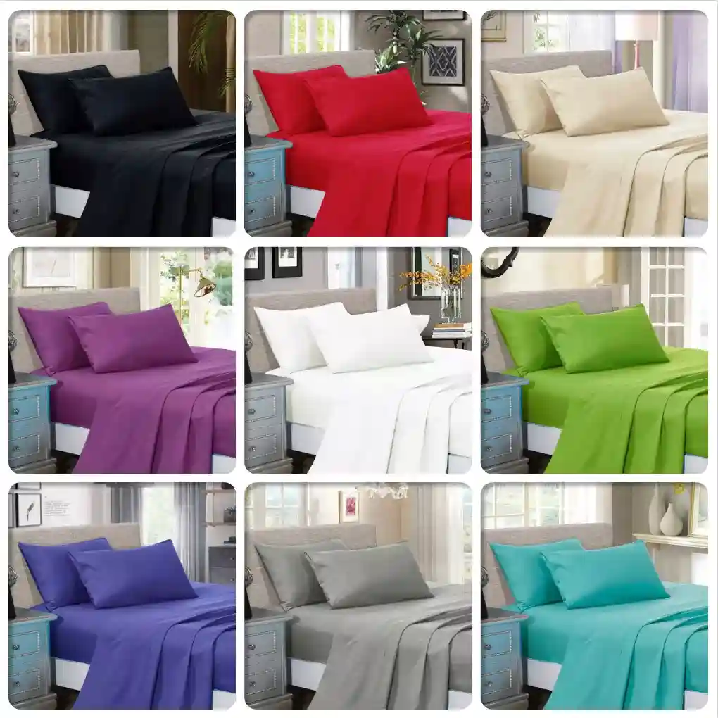 1000TC Soft Luxury Flat &Fitted Sheet Set Queen/King/Super King Size Bed New