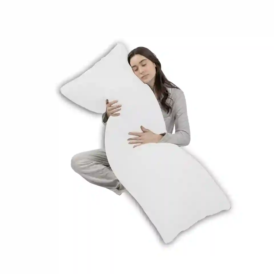 Luxury Orthopaedic Bolster Pillow & Pillow Case Cover Nursing Pregnancy Support